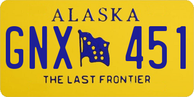 AK license plate GNX451