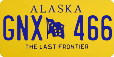 AK license plate GNX466