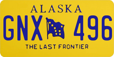 AK license plate GNX496