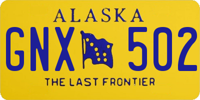 AK license plate GNX502