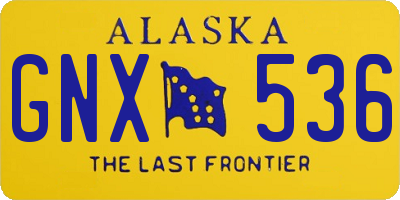 AK license plate GNX536