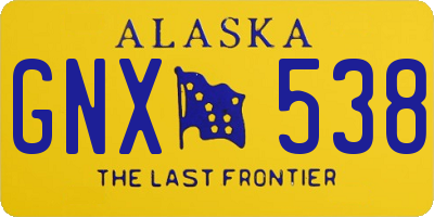 AK license plate GNX538