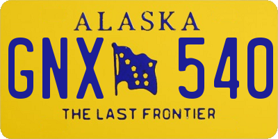 AK license plate GNX540