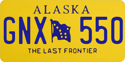 AK license plate GNX550