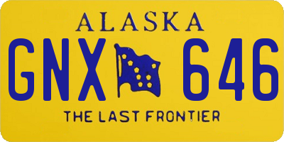 AK license plate GNX646