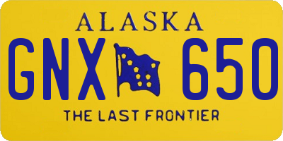 AK license plate GNX650