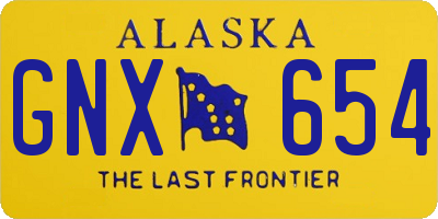 AK license plate GNX654