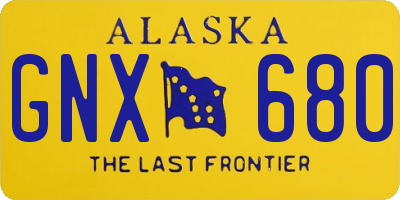 AK license plate GNX680