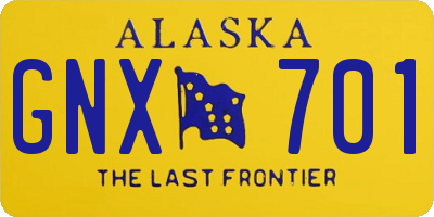 AK license plate GNX701