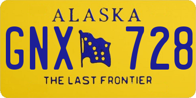 AK license plate GNX728