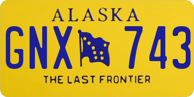 AK license plate GNX743