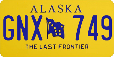 AK license plate GNX749