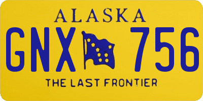 AK license plate GNX756