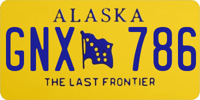 AK license plate GNX786