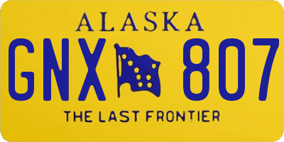 AK license plate GNX807