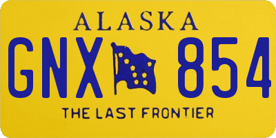 AK license plate GNX854