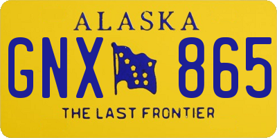 AK license plate GNX865