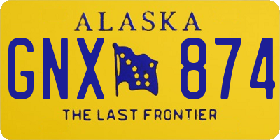 AK license plate GNX874