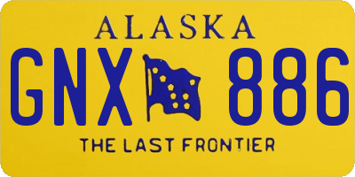 AK license plate GNX886