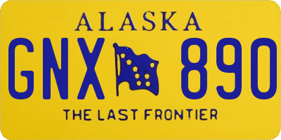 AK license plate GNX890