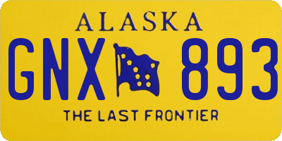 AK license plate GNX893