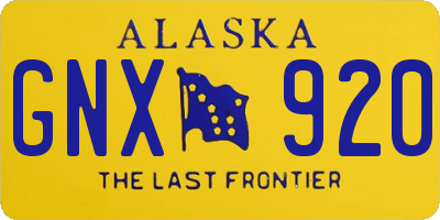 AK license plate GNX920