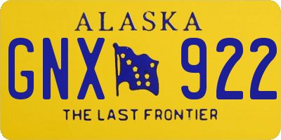 AK license plate GNX922