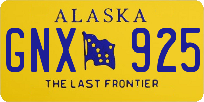 AK license plate GNX925