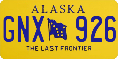 AK license plate GNX926