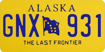 AK license plate GNX931