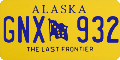 AK license plate GNX932