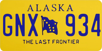 AK license plate GNX934