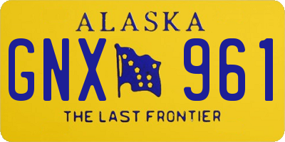 AK license plate GNX961