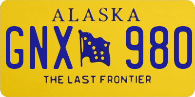 AK license plate GNX980