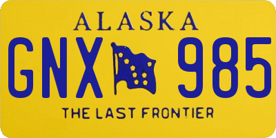 AK license plate GNX985