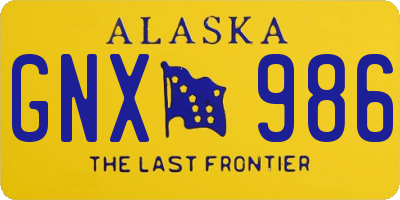 AK license plate GNX986