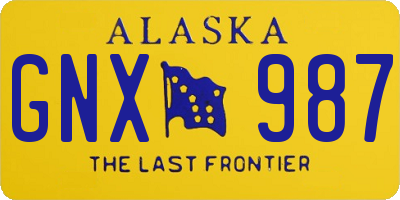 AK license plate GNX987