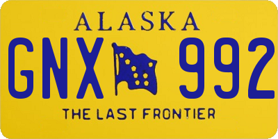 AK license plate GNX992