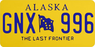 AK license plate GNX996