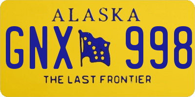 AK license plate GNX998