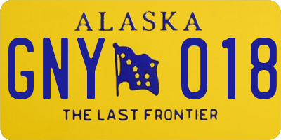 AK license plate GNY018