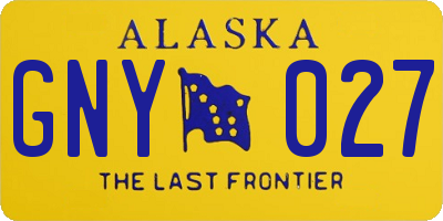 AK license plate GNY027