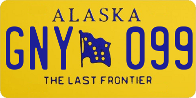 AK license plate GNY099