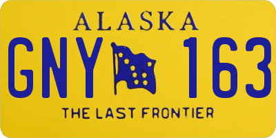 AK license plate GNY163