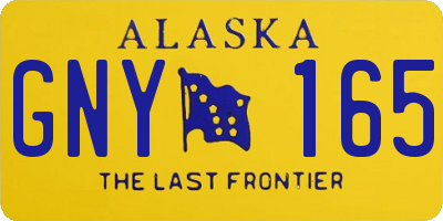 AK license plate GNY165