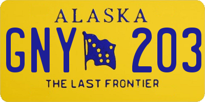 AK license plate GNY203