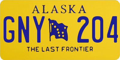 AK license plate GNY204