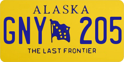 AK license plate GNY205