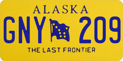 AK license plate GNY209