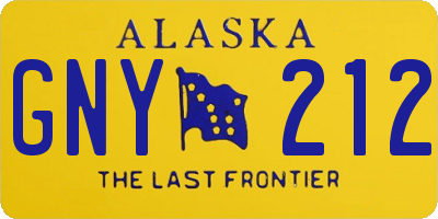 AK license plate GNY212